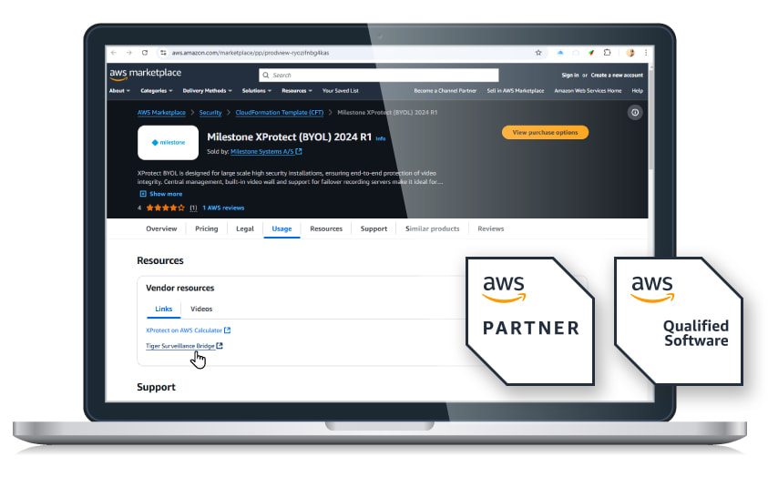 Laptop_AWS-marketplace_head_page_validated surveillance_bridge_logo